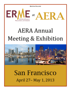 AERA San Francisco AERA Annual Meeting &amp; Exhibition