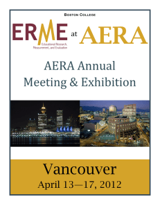AERA Vancouver AERA Annual Meeting &amp; Exhibition
