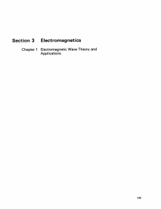 Section  3 Electromagnetics 1 Electromagnetic  Wave  Theory  and