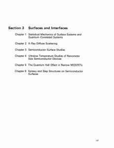 Section  3 Surfaces  and  Interfaces