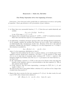 Homework 1 - Math 541, Fall 2012