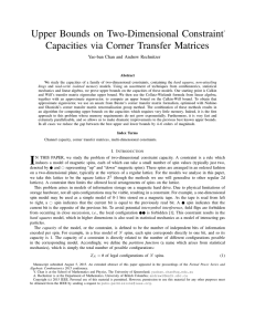 Upper Bounds on Two-Dimensional Constraint Capacities via Corner Transfer Matrices