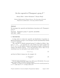 On the cogrowth of Thompson’s group F 1 Murray Elder , Andrew Rechnitzer