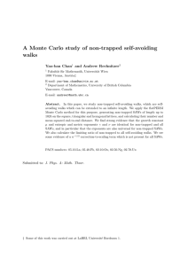 A Monte Carlo study of non-trapped self-avoiding walks Yao-ban Chan and Andrew Rechnitzer