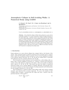 Atmospheric Collapse in Self-Avoiding Walks: A Numerical Study using GARM J. Alvarez