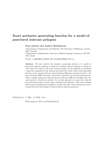 Exact perimeter generating function for a model of punctured staircase polygons