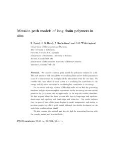 Motzkin path models of long chain polymers in slits