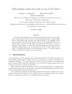 .12 Self-avoiding walks and trails on the 3 lattice 2