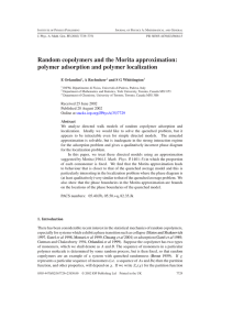 Random copolymers and the Morita approximation: polymer adsorption and polymer localization