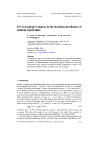 Self-averaging sequences in the statistical mechanics of random copolymers , A Rechnitzer