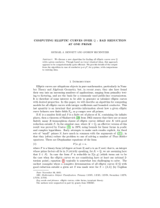 COMPUTING ELLIPTIC CURVES OVER Q : BAD REDUCTION AT ONE PRIME