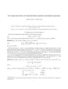 ON STABLE SOLUTIONS OF THE FRACTIONAL HENON-LANE-EMDEN EQUATION