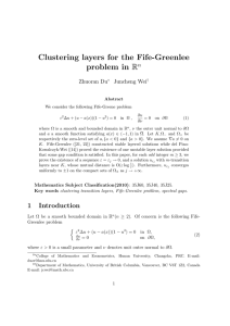 Clustering layers for the Fife-Greenlee problem in R n Zhuoran Du