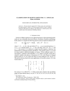 CLASSIFICATION OF BLOWUP LIMITS FOR SU (3) SINGULAR TODA SYSTEMS