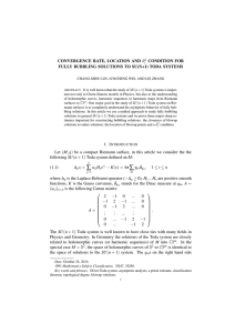 ∂ CONVERGENCE RATE, LOCATION AND CONDITION FOR