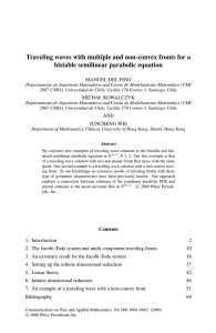 Traveling waves with multiple and non-convex fronts for a