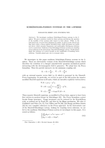 SCHR ¨ ODINGER-POISSON SYSTEMS IN THE 3-SPHERE