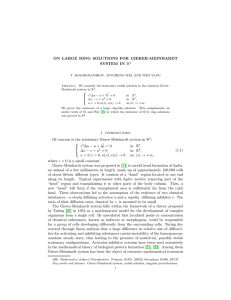 ON LARGE RING SOLUTIONS FOR GIERER-MEINHARDT SYSTEM IN R