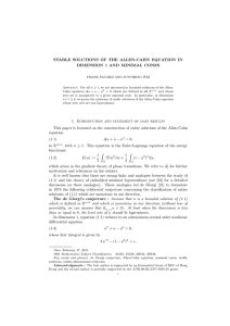 STABLE SOLUTIONS OF THE ALLEN-CAHN EQUATION IN