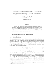 Multi-vortex non-radial solutions to the magnetic Ginzburg-Landau equations F. Ting J. Wei