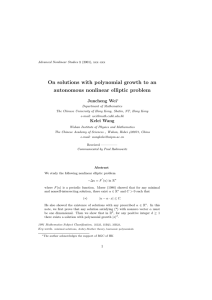 On solutions with polynomial growth to an autonomous nonlinear elliptic problem ,
