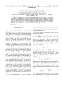 Vortex-peak interaction and lattice shape in rotating two-component Bose-Einstein condensates Amandine Aftalion