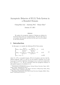 Asymptotic Behavior of SU(3) Toda System in a Bounded Domain Chang-Shou Lin ,