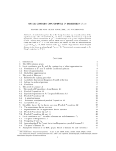 ON DE GIORGI’S CONJECTURE IN DIMENSION N ≥ 9