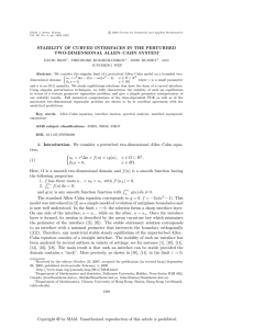 STABILITY OF CURVED INTERFACES IN THE PERTURBED TWO-DIMENSIONAL ALLEN–CAHN SYSTEM