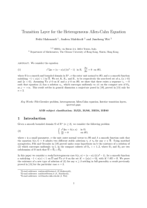 Transition Layer for the Heterogeneous Allen-Cahn Equation Fethi Mahmoudi , Andrea Malchiodi