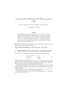 Concentrating solutions for the H´enon equation in IR 2 ∗ November 17, 2005