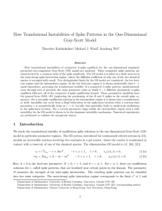 Slow Translational Instabilities of Spike Patterns in the One-Dimensional Gray-Scott Model