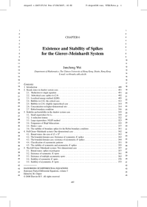 Existence and Stability of Spikes for the Gierer–Meinhardt System Juncheng Wei CHAPTER 6