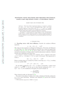 TRAVELING WAVE SOLUTIONS FOR BISTABLE FRACTIONAL