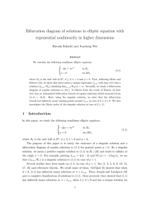 Bifurcation diagram of solutions to elliptic equation with