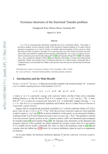 Existence theorems of the fractional Yamabe problem March 23, 2016