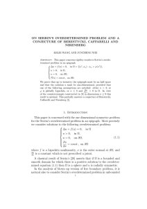 ON SERRIN’S OVERDETERMINED PROBLEM AND A CONJECTURE OF BERESTYCKI, CAFFARELLI AND NIRENBERG