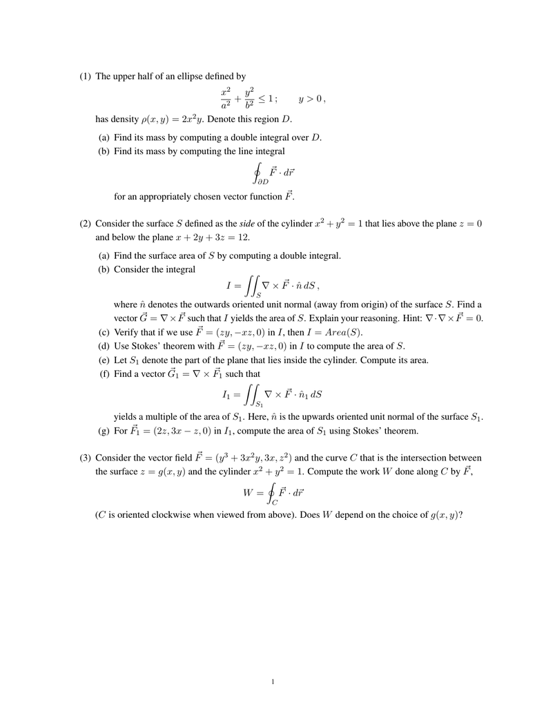 1 The Upper Half Of An Ellipse Defined By X Y