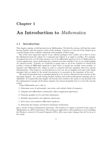 Mathematica 1.1 Introduction