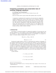 Comparing symmetries and conservation laws of nonlinear telegraph equations