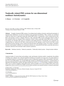 Nonlocally related PDE systems for one-dimensional nonlinear elastodynamics G. Bluman