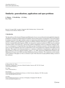 Similarity: generalizations, applications and open problems G. Bluman M. J. Ward