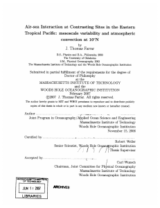 Air-sea  Interaction at  Contrasting  Sites  in ... Tropical  Pacific:  mesoscale  variability  and ...