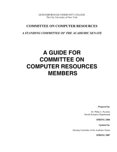 A GUIDE FOR COMMITTEE ON COMPUTER RESOURCES MEMBERS