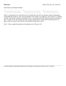 Paint Store  Group Names and Student Numbers: 1._________________________