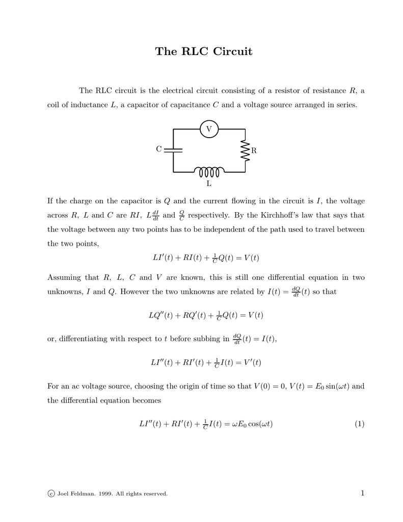 The Rlc Circuit