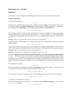 Mathematics 102 — Fall 1999 Sequences
