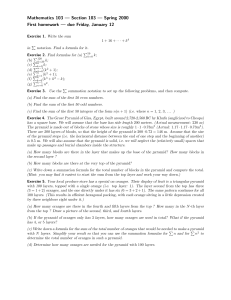 Mathematics 103 — Section 103 — Spring 2000