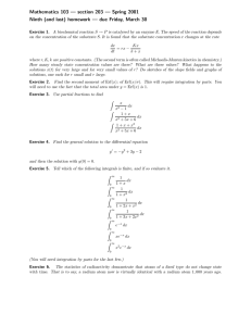 Mathematics 103 — section 203 — Spring 2001