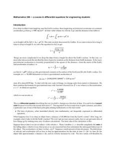 h Mathematics 256 — a course in differential equations for engineering... Introduction